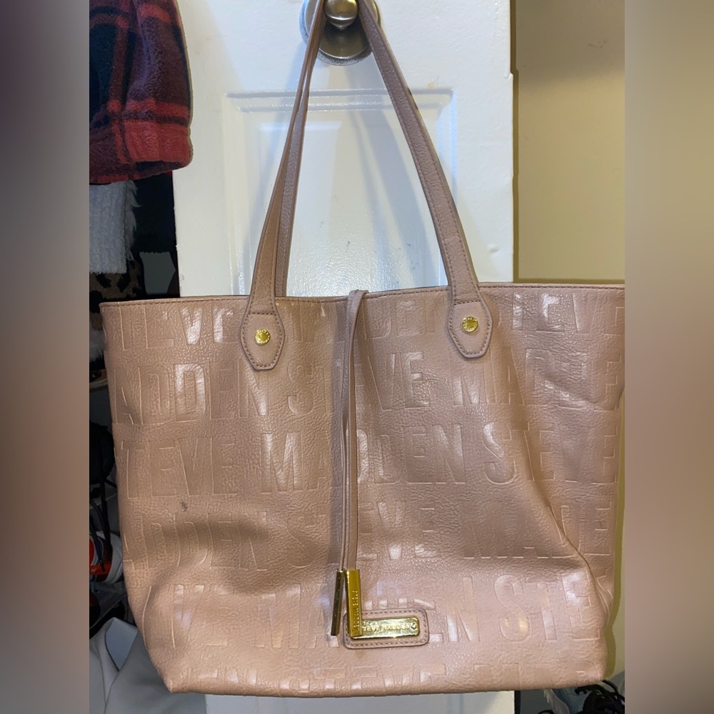 CREAM /PINK  STEVE MADDEN TOTE BAG💓